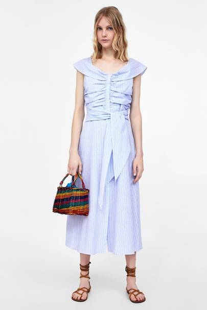 cornflower blue dress zara