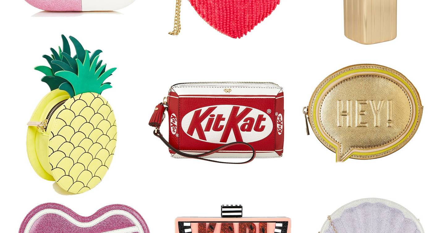 Novelty Clutch Bags Skinnydip, Pineapple Bags, Heartshaped clutches Glamour UK