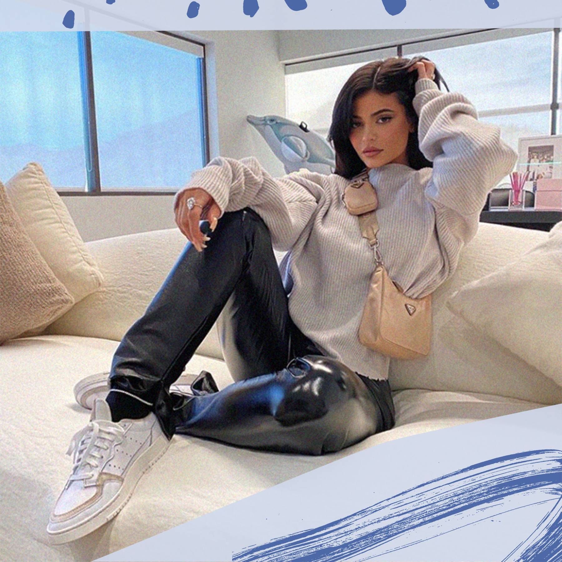 kylie jenner white trainers