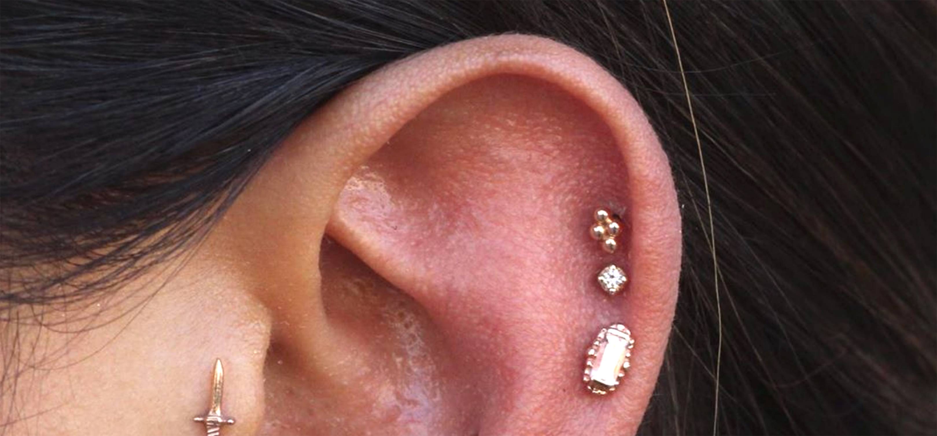 small earring for top of ear