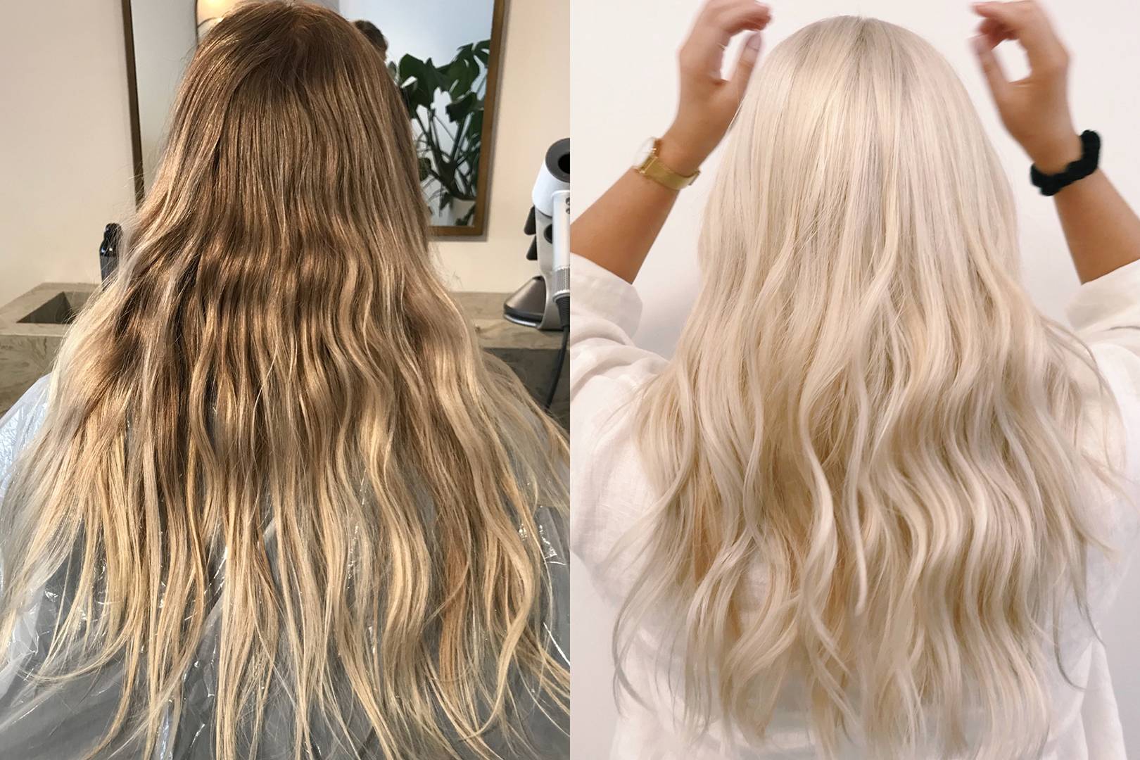 full head highlights before and after