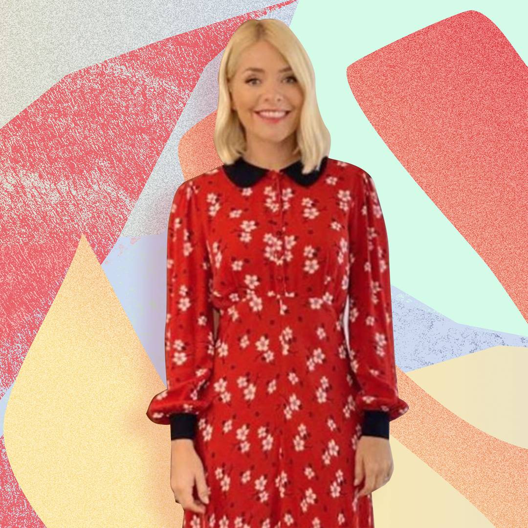 Image: Holly Willoughbyâs floral red midi dress is perfect for winter (and, itâs on sale!)