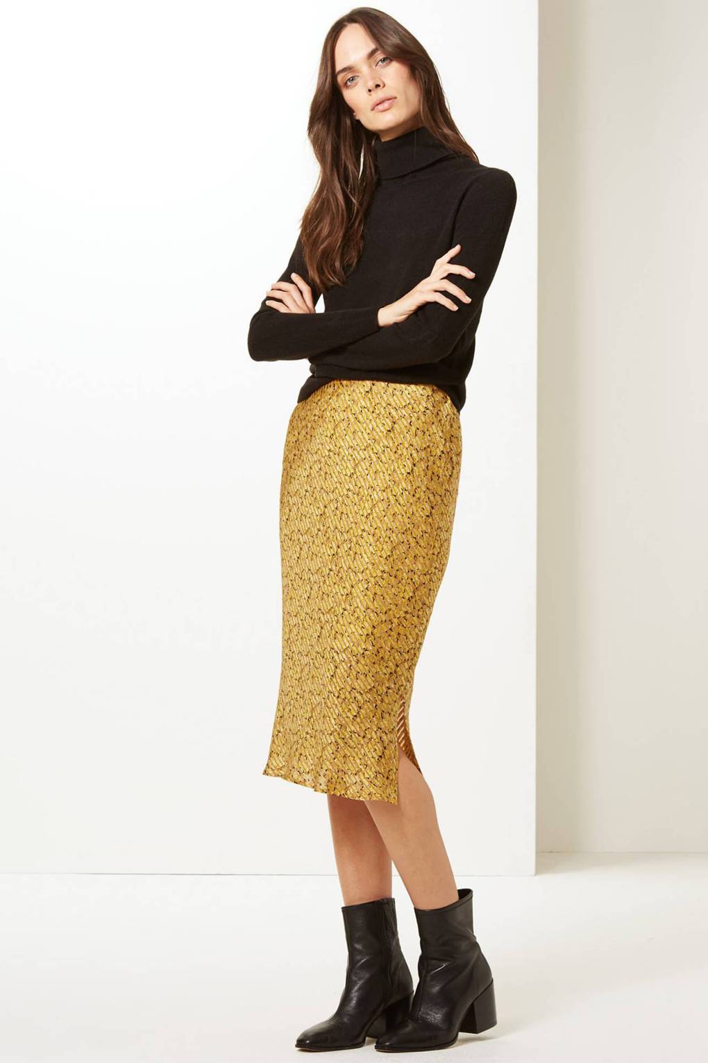 marks and spencer yellow dress