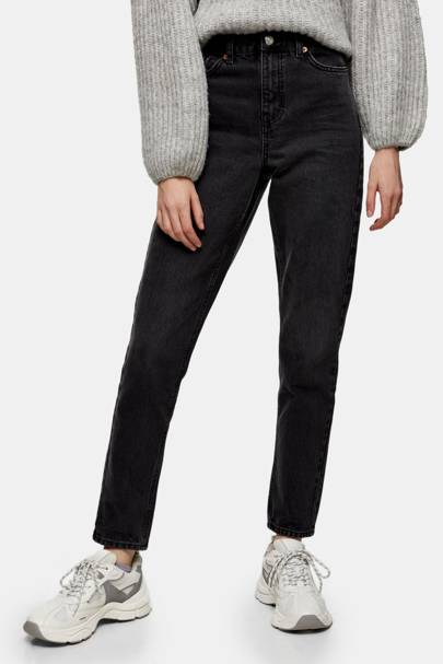 half black half white mom jeans