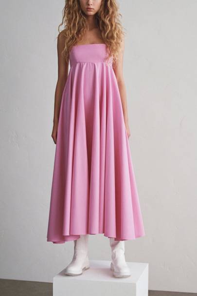 zara pink midi dress