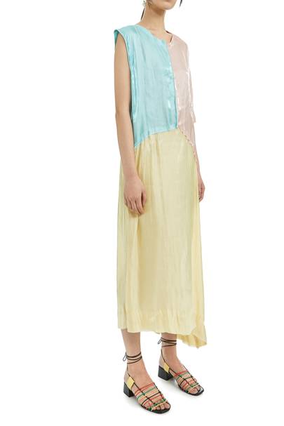 lola three tone pleated dress