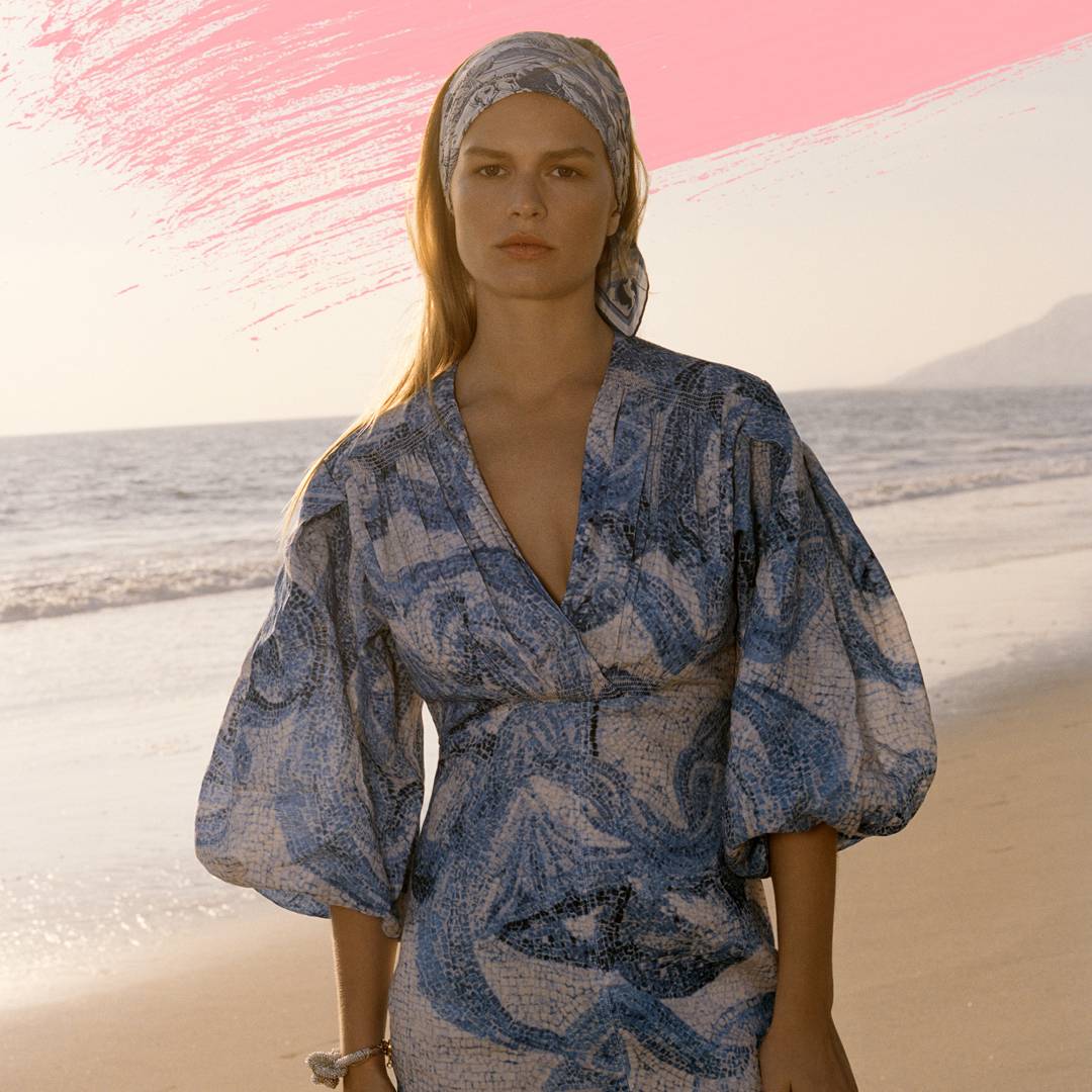 Image: H&M has just launched its most beautiful sustainable collection yet, using scrap electronics, wine by-products and tropical palm seeds