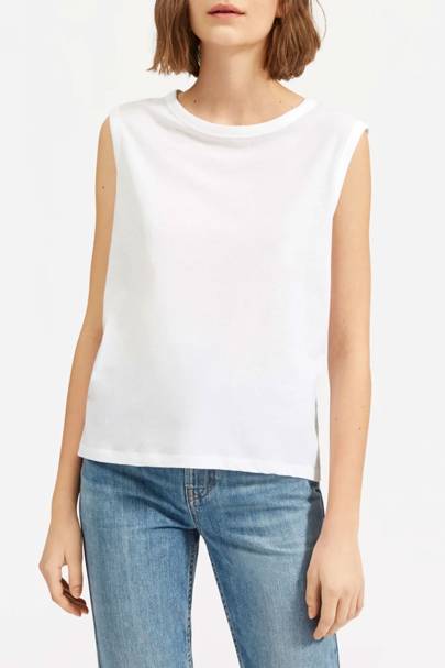 plain white sleeveless t shirts