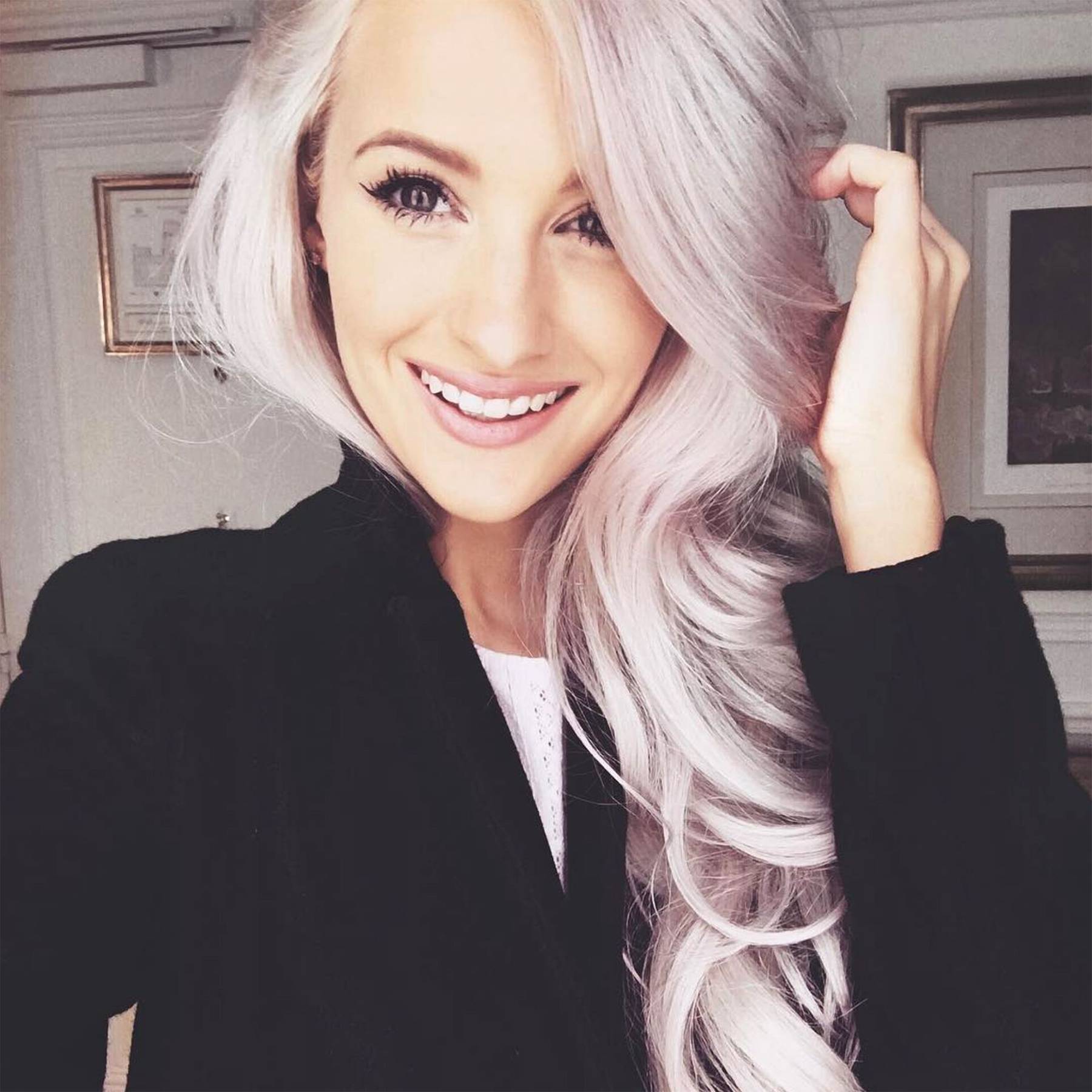 Inthefrow Instagram hair pictures: Purple Hair Dye & Silver Extensions ...