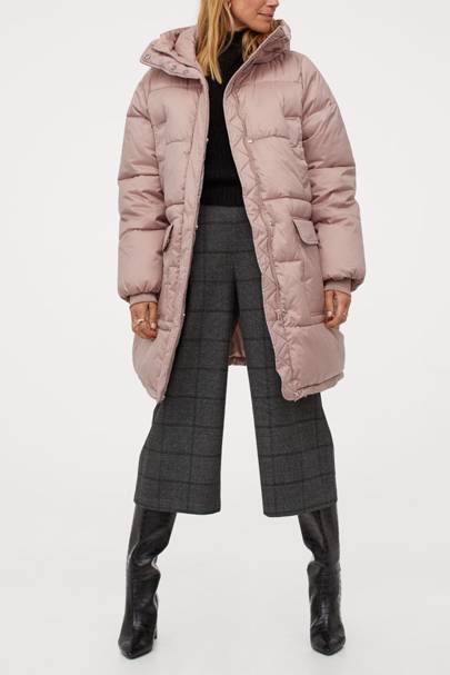 h&m cream puffer coat