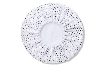 A double-lined shower cap that will keep your hair totally dry