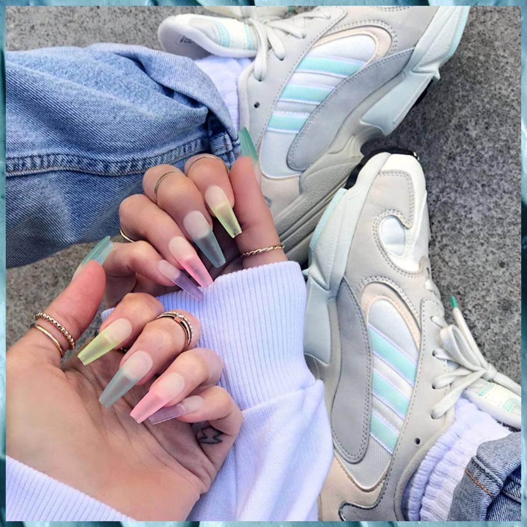 Image: Sea glass nails are all over our Instagram feed RN