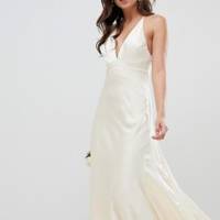 asos edition ruched halter neck maxi wedding dress