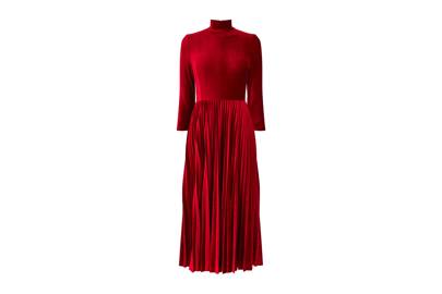 oasis red velvet dress