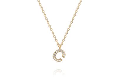 diamante initial necklace