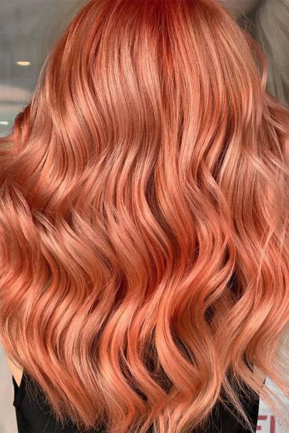 Metallic peach hair