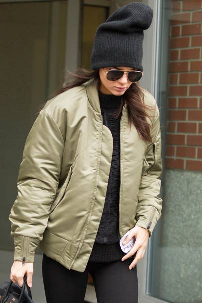 Celebrities wearing bomber jackets - winter celebrity ...