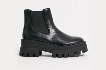short black platform boots