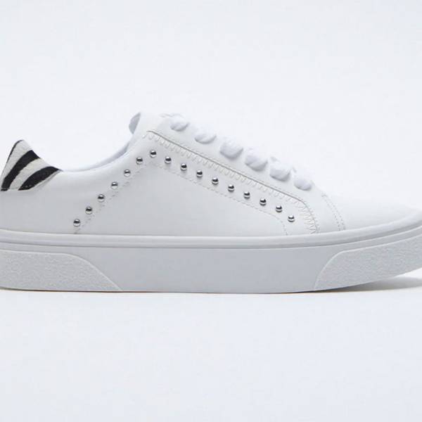 womens basic white trainers