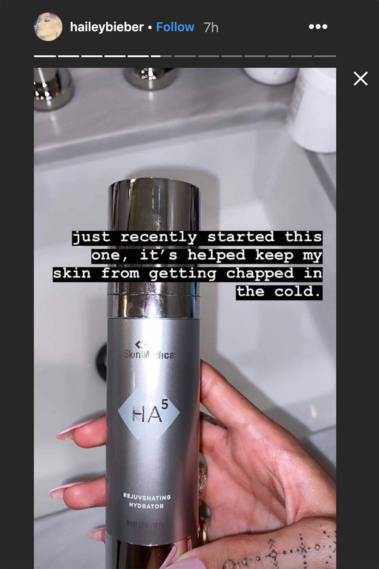 hailey baldwin face routine