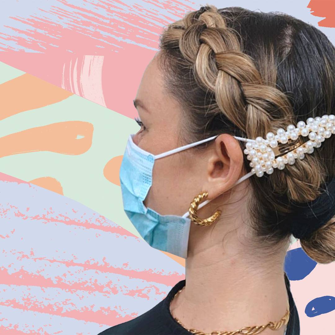 Image: This genius hair hack makes wearing a face mask more comfortable - and cuter, too