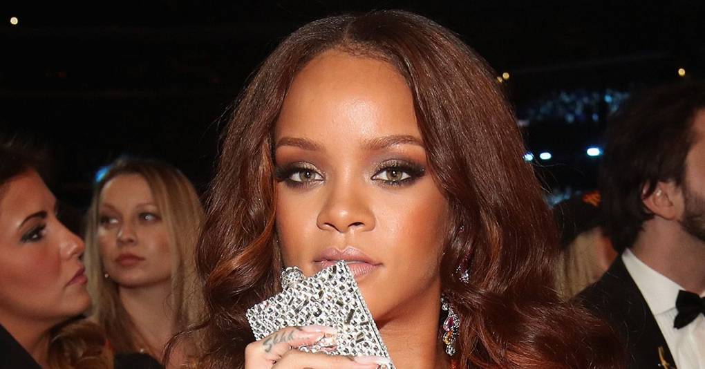 Grammys highlight: Rihanna drinking from a diamond hip flask | Glamour UK