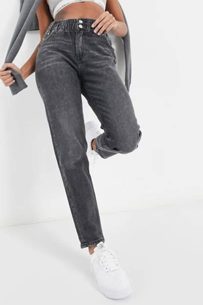 grey mum jeans