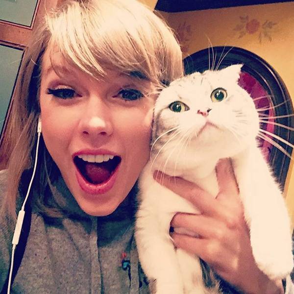 Taylor Swift licks hand like cat Grammys 2016 Glamour UK