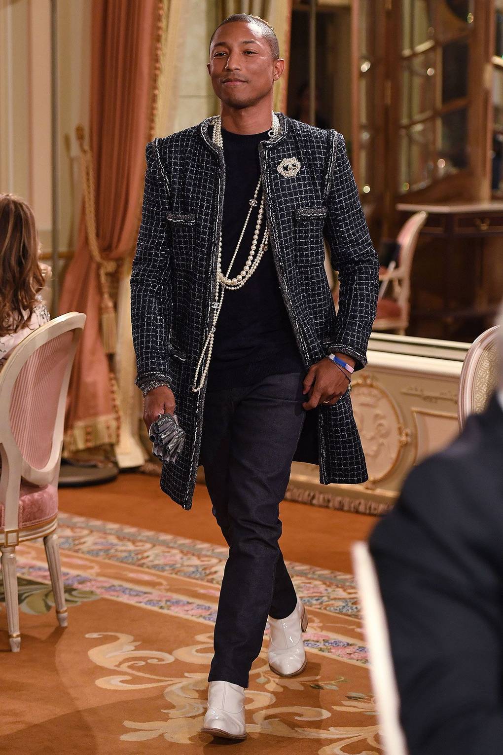 Pharrell Williams Walks In The Chanel Show In Paris Glamour Uk