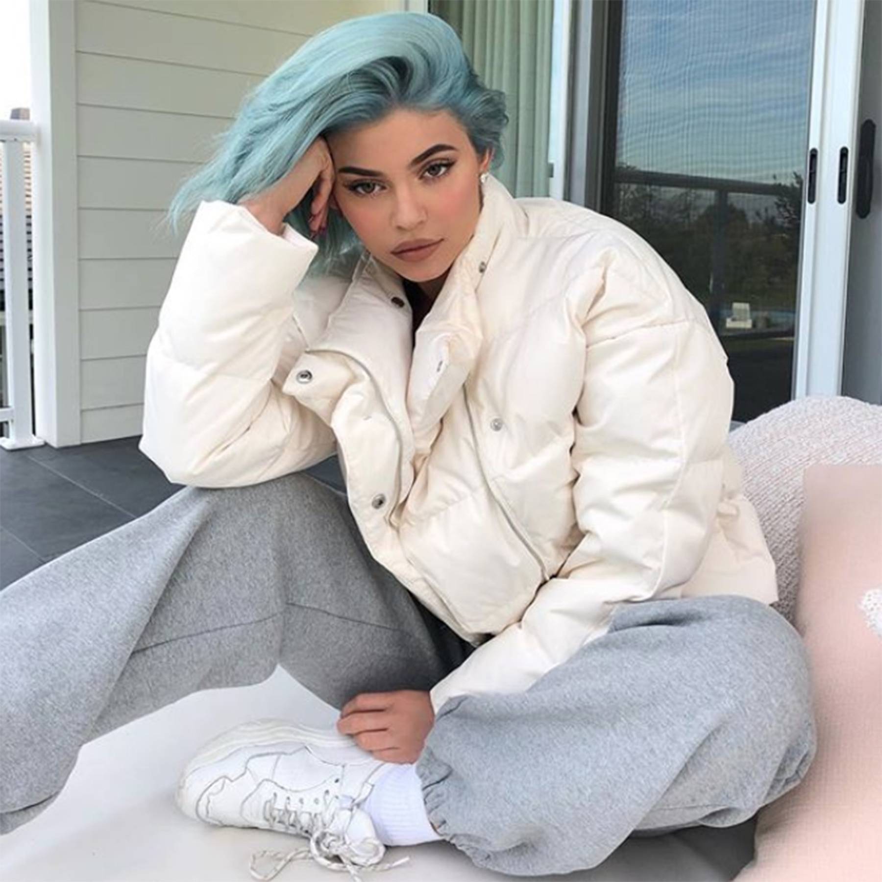 kylie jenner white trainers