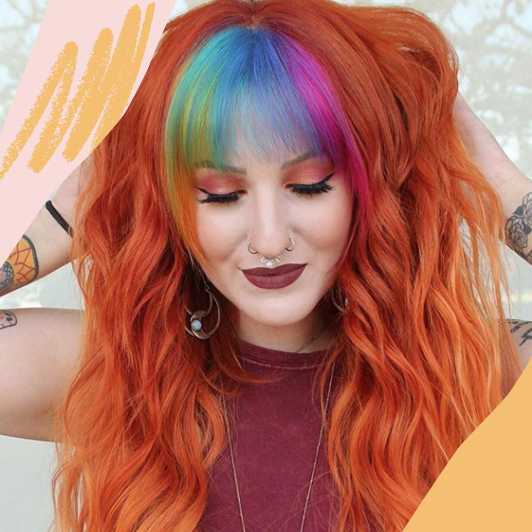 Image: Feast your eyes on these rainbow fringes, this year's prettiest hair colour trend yet