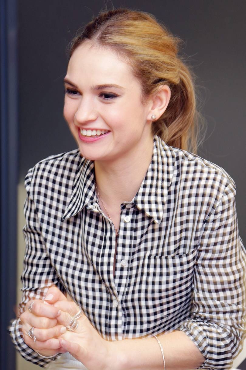 Lily James make up tips products cinderella look style; GLAMOUR.com