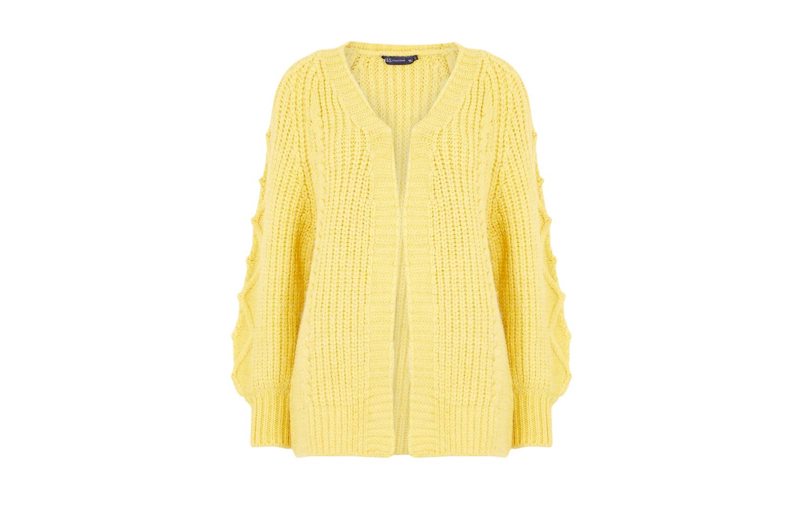 yellow cardigan marks and spencer