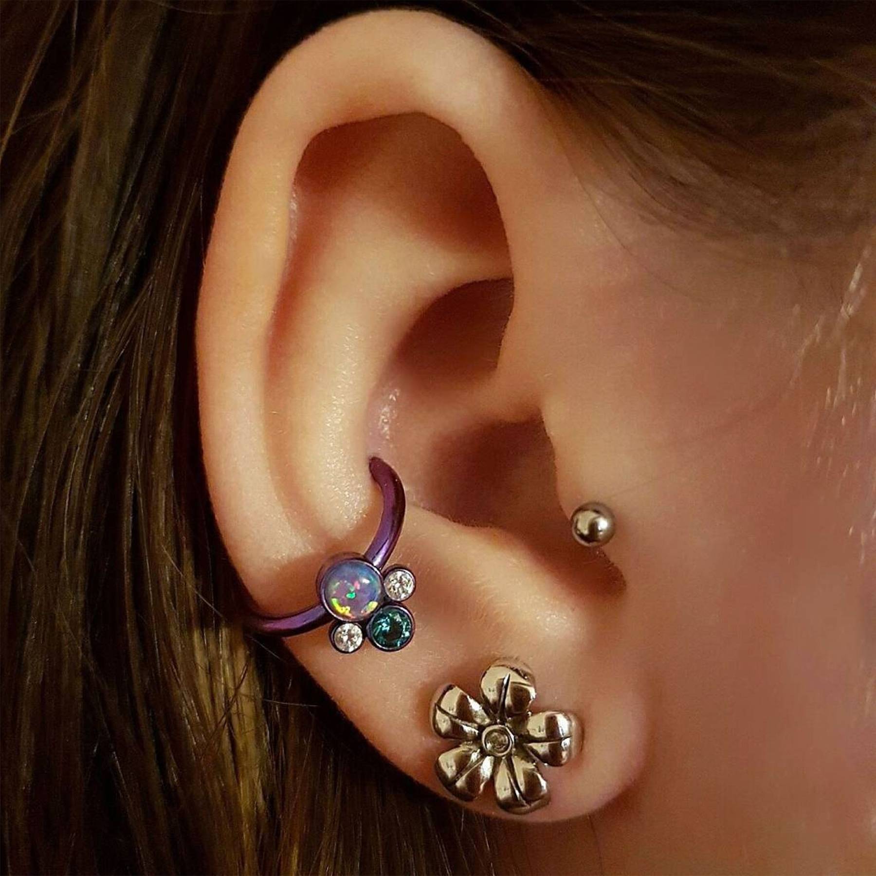 Ear piercing ideas; unusual piercings pictures, Instagram Glamour UK