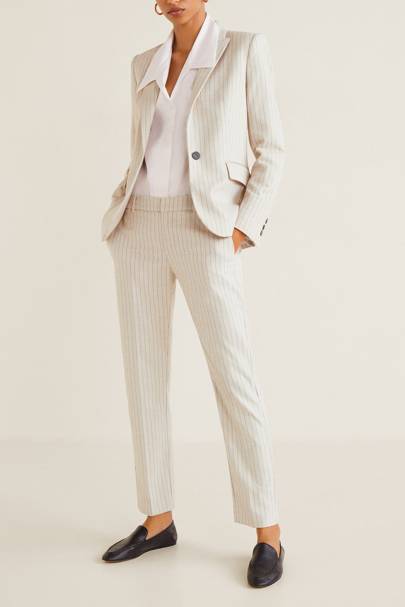 striped trouser suit