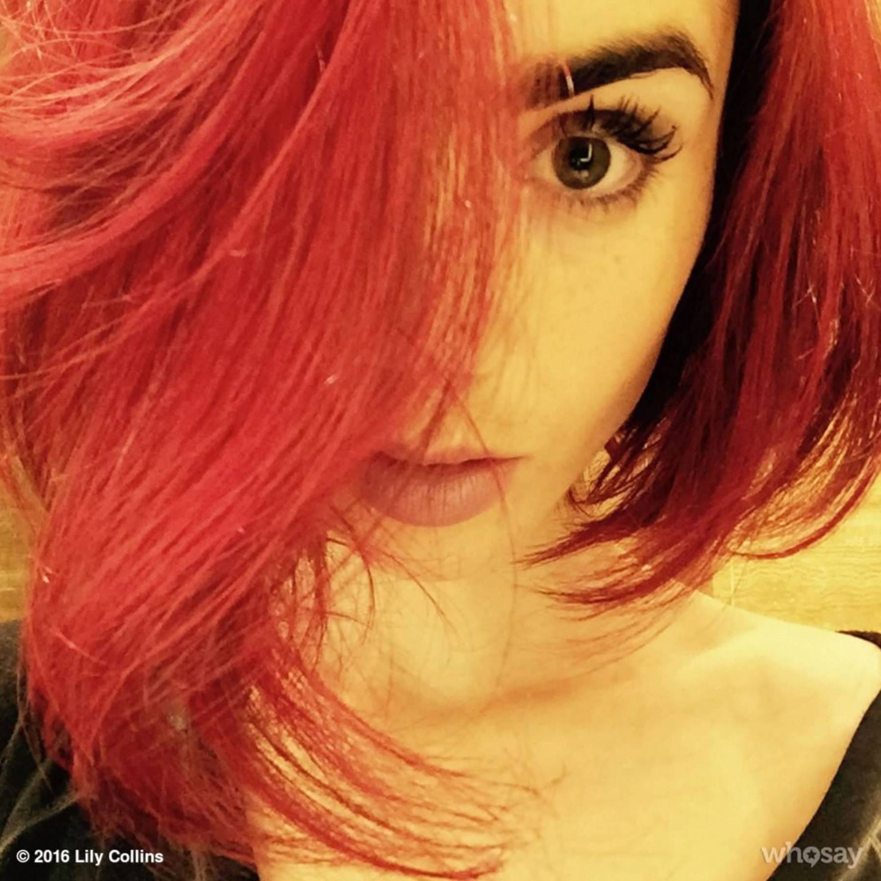 Lily Collins Red Pink Hair New Hair Colour 2016 Glamour UK