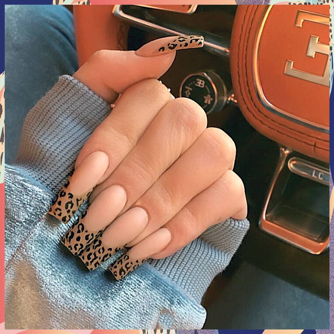 Image: Kylie Jenner's leopard French manicure is the perfect nail art for the New Year