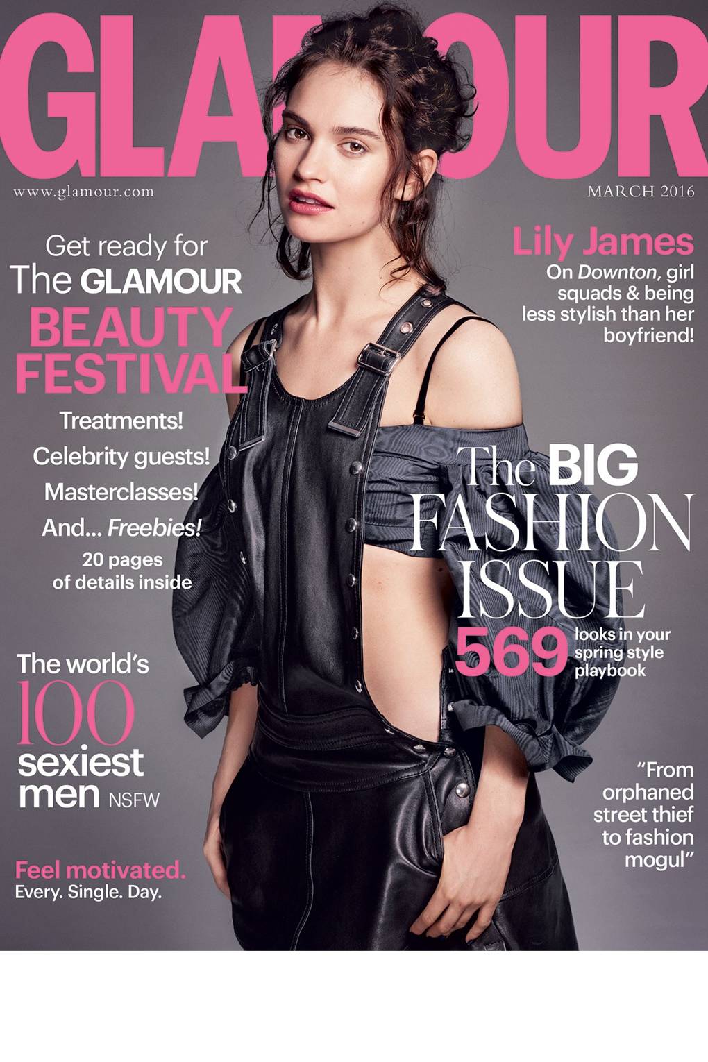 Lily James GLAMOUR Magazine Cover & Interview - March 2016 | Glamour UK