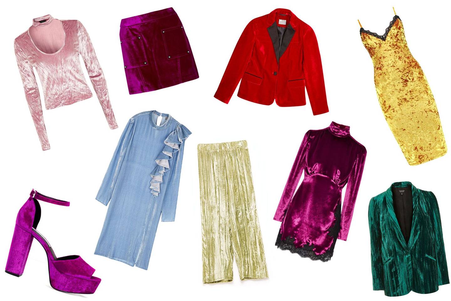 Velvet fashion colourful pieces Glamour UK