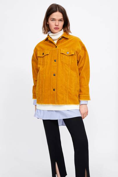 mustard colour jacket zara