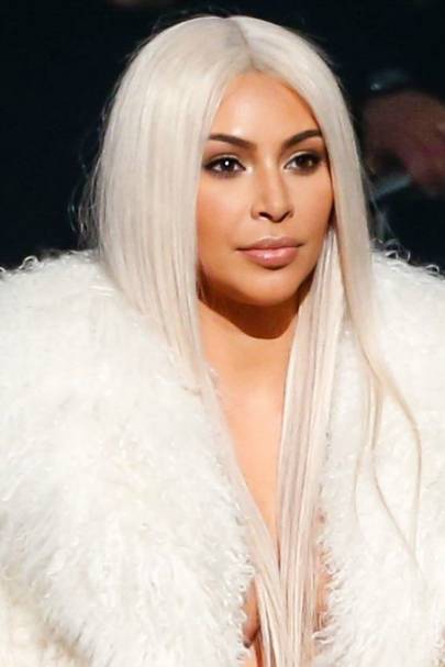 kim kardashian blonde wig yeezy 2016 rexfeatures