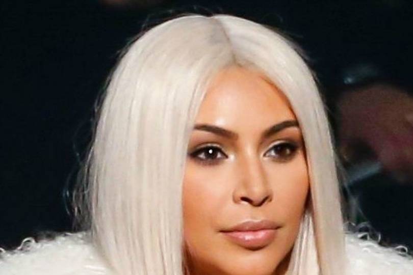 Kim Kardashian Blonde Wig Yeezy Fashion Week Show Pictures 2016