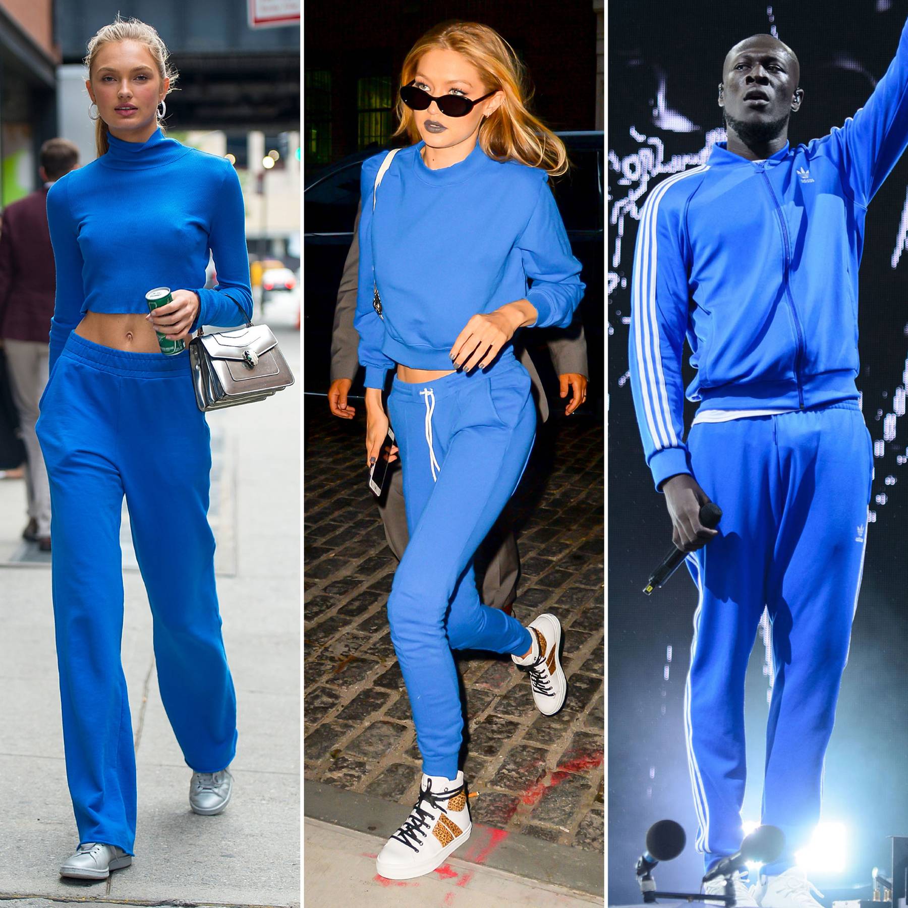 bright blue adidas tracksuit