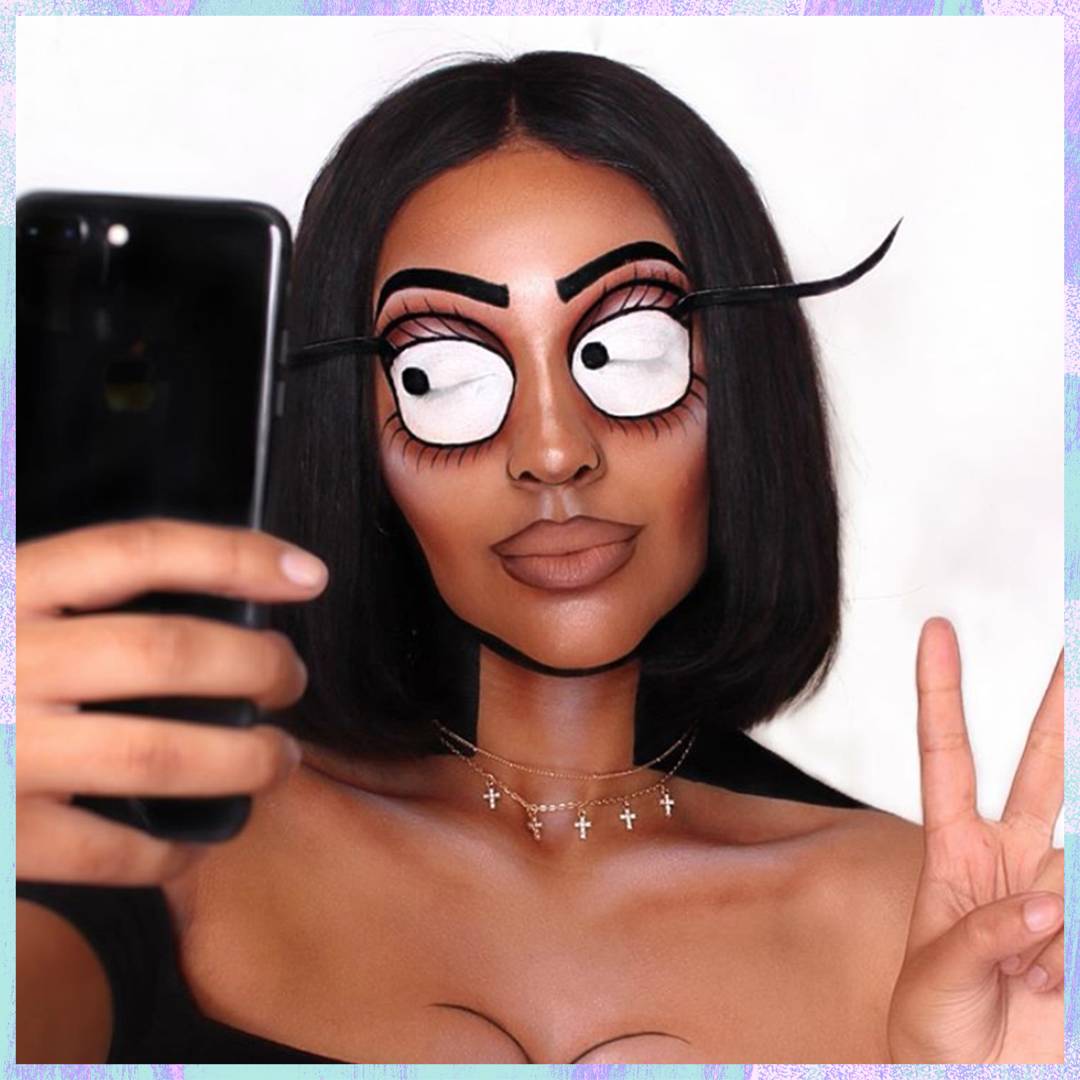 Image: A makeup artist transformed herself into a cartoon version of Kim Kardashian for Halloween