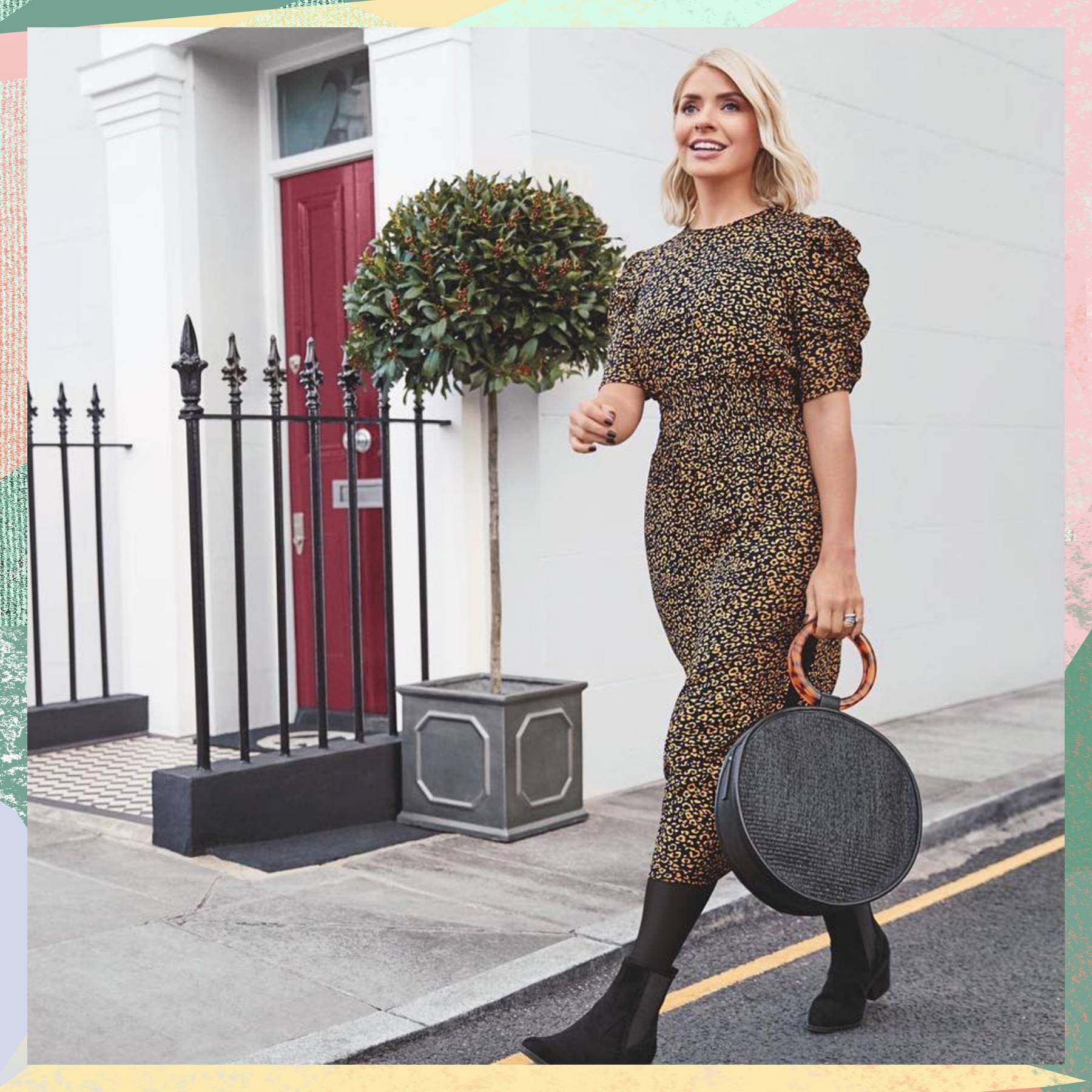 marks and spencer leopard print dress holly willoughby