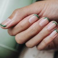 Forest green French tips