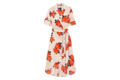 winter ganni wrap floral dress